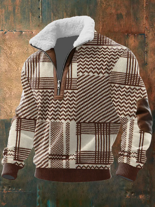 Rits Sweater With Raised Collar And Lining