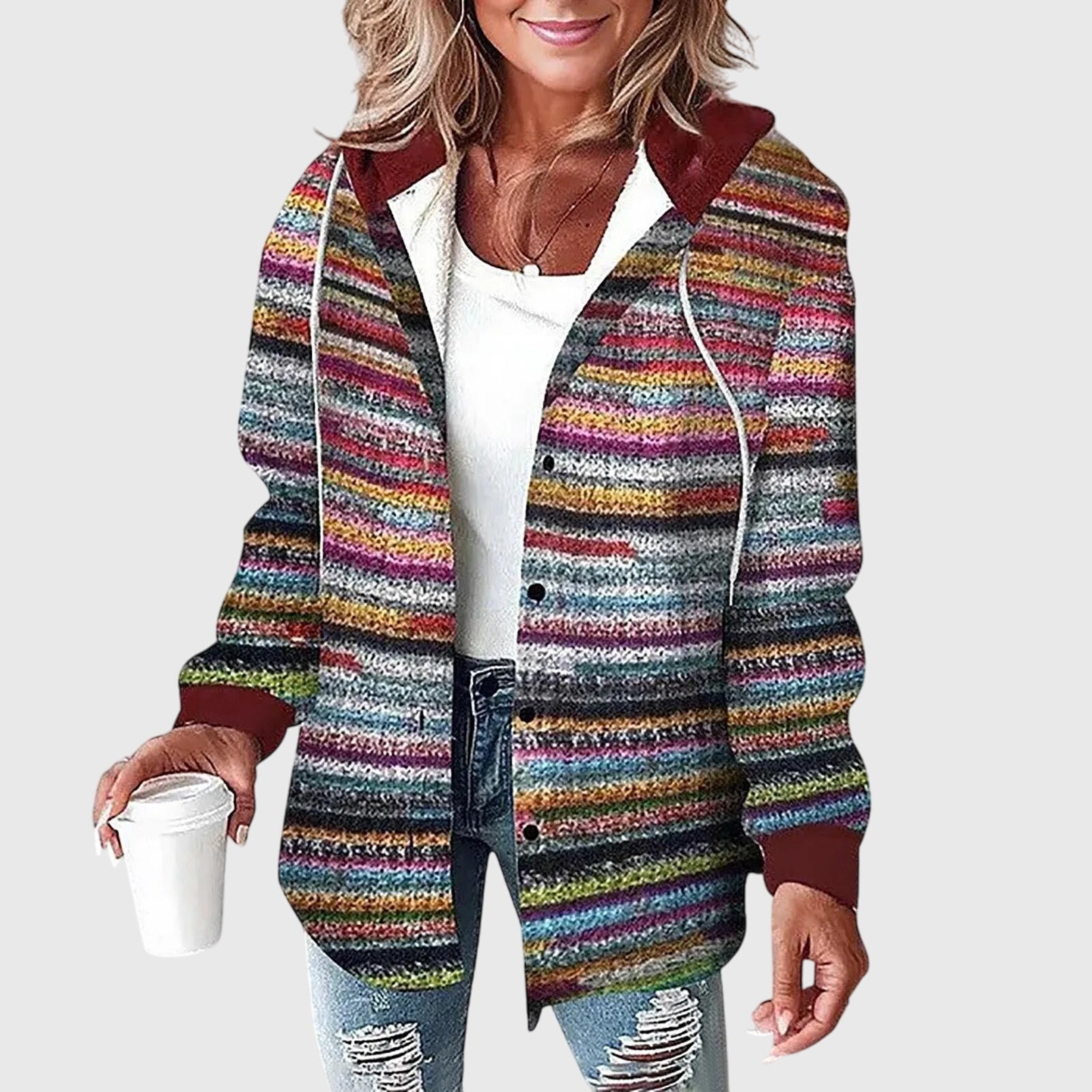 Martina | Women's Mesh Button Placket Jacket